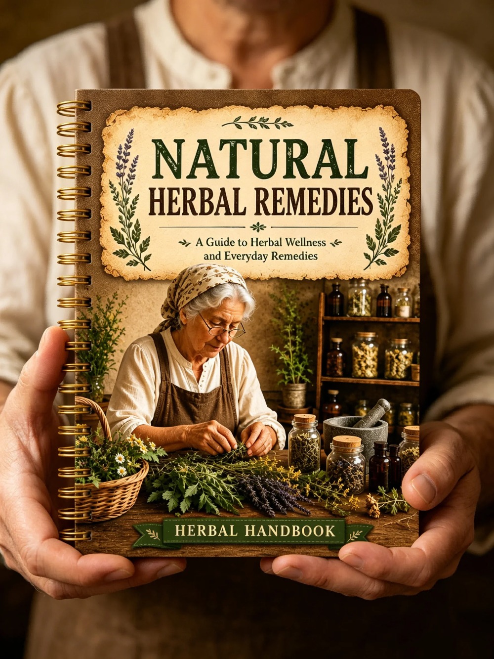 천연 허브 요법 레시피를 기록하기에 완벽한 빈티지 디자 - Herbal Wellness Recipes 리뷰 및 가격